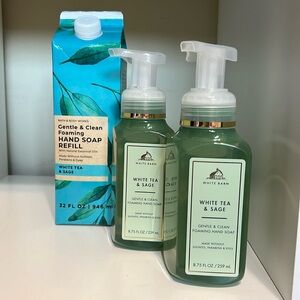 Bath and body works’ White Tea & Sage Hand Soap (2) + Hand Soap Refill Bundle